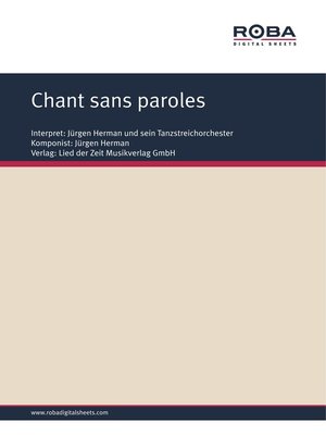 cover image of Chant sans paroles